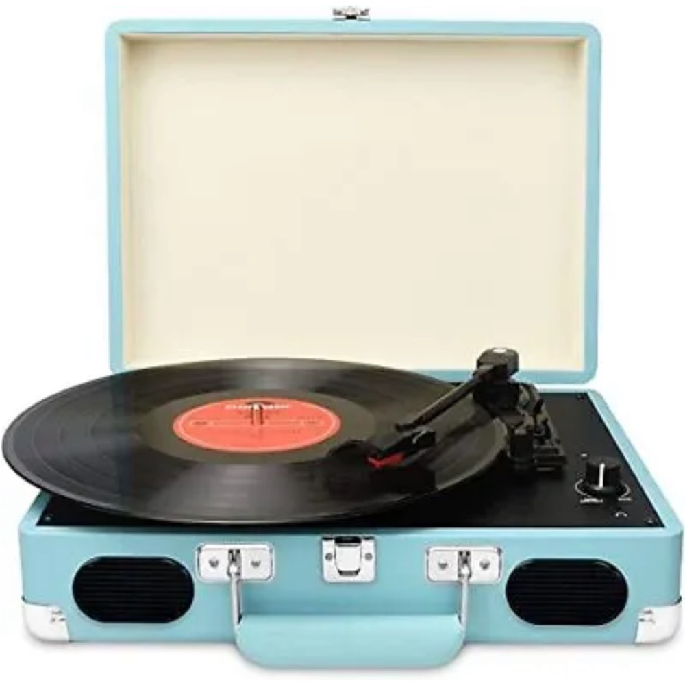 DIGITNOW Vintage Turntable,3 Speed Vinyl Record Player-Suitcase/Briefcase Style